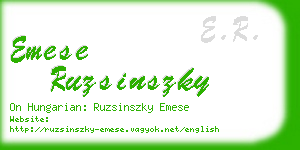 emese ruzsinszky business card